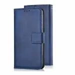 ClickCase Vintage Series For Samsung Galaxy S9 Plus Matte Blue Faux Leather Mobile Wallet Flip Cover