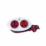 Goldmedal 240V Gio 3 Pin 1.5 Mtr Cable Extension Cords (White And Red)