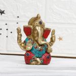 ARTVARKO Handcrafted Brass Ganesha Idol Statue - 4.5 inch