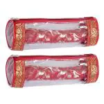 ShubhKarft Round Shape Single Rod Bangle Boxes For Storage / Travel Bangle Case / Bangle Box/Bangle Organizer For Women (Pack of 8, Red)