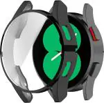 INCLU Tempered Glass Guard for Samsung Galaxy Watch 4 (40mm) built-in Screen Protector With Bumper Case Set (Black)