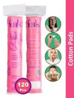 FEALS Cotton Pads for face makeup removal, 120 Soft Round Pads x Pack of 1 (120 Counts)