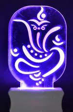 Shri Girraj Ji Multicolor Lord Ganesh 3D Illusion Night Lamp