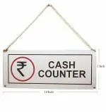 THW Stainless Steel Hanging & Self Adhesive Cash Counter Signage Board (5\