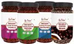 La Casa Vegan Instant Coffee Powder Mix - French Vanilla+Turkish Hazelnut+Protein Enriched+Arabica Coffee Beans | No Sugar & for Hot/Cold Coffee | Combo Pack of 4 | Vegan & Keto Friendly | 4x70g |