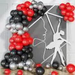 RG Accessories Red, Silver, Black Rubber Solid Decoration Balloon Garland For Birthday, Wedding Balloon (Pack Of 61)