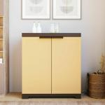 Nilkamal Freedom Mini 09 Sandy Brown and Dark Brown Plastic Shoe Cabinet 63.5 x 59 x 35 cm