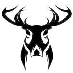 CVANU Deer Head Vinyl Wall Sticker for Wall Decor_ (58.5cm X 58.5cm)
