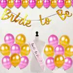 GROOVY DUDZ Bride to Be Decoration Set Combo Bridal Shower Home Decorations Kit - (Pack of 32)