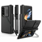 Star Craftune Nillkin Samsung Galaxy Z Fold 4 Case with S Pen Holder, Cam Shield Pro for Samsung Galaxy Z Fold 4 Case with Kickstand with Hinge Protection Slide Camera Cover, Case for Samsung Z Fold4(Black)