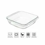 PUREFIT Borosilicate Multipurpose Glass Square Baking Dish, Microwave Oven & freezer Safe, Bake & Serve, 850ml, Pack of 2