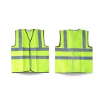 Robustt Polyster Fabric V Neck Green Reflective Safety Jacket|DUAL STRIP|Safety Coat with Velcro Clousure and Pockets for Traffic,Sports,Construction Site(Pack of 10)