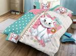 Parda Online TC 144 Pink and Green Cotton Cartoon Design Printed Queen Bed Sheet with 2 Pillow Covers (Pack of 3)