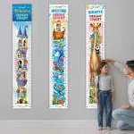 GO WOO PRINCESS HEIGHT CHART, OCEAN HEIGHT CHART and GIRAFFE HEIGHT CHART | Set of 3 chart | Magical Heights: Princesses, Oceans, and Giraffes Growth Chart