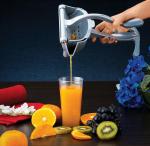 FULKIZA Aluminium Aluminum Manual Fruit Juicer, Hand Press Lemon Squeezer Alloy Heavy Duty Hand Juicer (Steel)