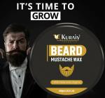 KURAIY NEW Amazing Earth Beard & Mustache Holding Wax Gel for Men - Certified Organic, Strong Hold, Styling, Argan Oil, Chemical Free, 100% Vegan & Cruelty Free - 50gm Hair Wax (100 g)