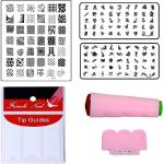 Royalkart Nail Art Stamping Jumbo Image Plate D.I.Y With Double-Sided Stamper, Metal Scraper, 5pcs Double-Sided Dotting Tool