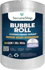 SecureShip 30 Gsm 1 mtr Wide Heavy Protective Air Bubble Wrap Roll for Safe Shipping and Packaging (10 meter Length)