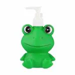 BBYARAJ Liquid dispenser 200 ML for bathrooms, Gel, Lotion, Shampoo, Conditioner, Cartoon Character Shaped Plastic Liquid Dispenser Holder with Locking System Soap Shower Gel Handwash Shampoo for Kids ( pack of 1 ) frogg