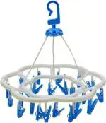 UrbanWare Cloth Drying Stand Hanger with 24 Clips/pegs, Baby Clothes Hanger Stand