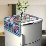 WN BAGS 1Pc Fridge Cover for Top with 6 Utility Pockets - Designer Fridge Top Cover - Heavy Quality Jute Refrigerator Cover 1Pc Fridge Cover for Top with 6 Utility Pockets