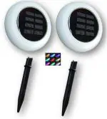 OTS LIGHTS Solar LED Outdoor Ring Garden Spot and Disk Waterproof Light,PVC Body (RGB) (Pack of 2)