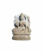 ZYANA Natural Pink Soa[ Stone Maa Laxxmi Sitting Statue Odisha Carving Synthetic Pink Showpiece 4 inch (27 x 15 x 6 cm)