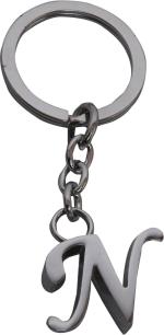 Blue Aura Ncc Silver Metal 277 Alphabet Letter ?N? Shape Key Chain