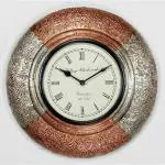 AntarYuga White Wood Traditional Rajasthani Wall Clock, 12 X 12 Inch