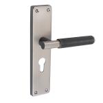 Atom 8 inch Heavy Duty Iron Mortise Door Lock with One Sided Key for Bedroom, Living Room, Main Door, Black Silver Finish | 3 Keys | Lockset for House Hotel Office (MiaDotCYOSK)