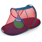 A.R.EMPORIUM Polyester Adults Polyester Foldable Two Side Slider Gate and Zip Red Mosquito Net With Cotton Base for Single Bed