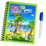 Agroha Reusable Magic Water Painting Book with Magic Doodle Pen for Kids, 12 Themes Drawing Sheets for Kids,Toddlers & Child Educational Toy Magic Book (1Pc) (Color As per Availability) (1)