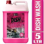 FLISKO Dishwash Liquid 5 Liter Pink | Non-Toxic, Plant Based | Removes Tough Grease, Soft on Hands | Baby & Pet Safe
