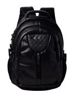F Gear Tycoon Black Artificial Leather Laptop Backpack 27 L