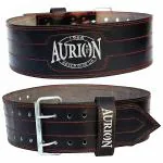 Aurion Best Premium Pro Genuine Leather Weight Lifting Belt (Large, Black, Pack of 1) for Men and Women | Body Fitness Gym Back Support Weightlifting Belt | Unisex | Adjustable Buckle | Power Training