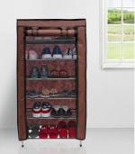 Glowsilk Home Utility Portable Space Saving 6 Layer Metal Shoe Rack, Brown