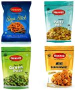 Nexxus Combo Pack of 4(Soya Stick 200g,Party Mix 180g,Green Peas 160g,Bhakharwadi 250g) (4 x 197.5 g)