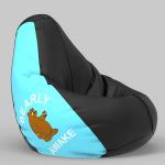 ComfyBean Bag with Beans Filled XXL- Official: Jack & Mayers Bean Bags - For Teenagers - Max User Height : 4.5-5 Ft.-Weight : 45-50 Kgs(Model: Printed-Bearly Awake - Lt. Blue & Black)