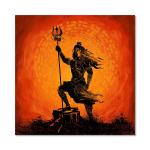 Tamatina Multicolor Religious Art Shiva Mahadev God Unframed Canvas Painting - 24X24 Inch
