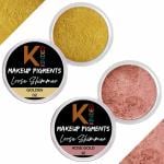 KINDED Golden and Rose Gold Powder Loose Shimmer Glitter Eyeshadow for Women - Pack of 2, Each Pack 3 g