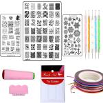 Royalkart Nail Stamping Kit 1 Stamping Image Plate, 1 Double-Sided Stamper, 1 Scraper