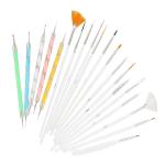 LANELLIE 20 Pcs Nail Art Brushes, Nail Art Design Painting and Drawing UV Polish Brush Tool Kit,Dotting Tool, Acrylic Nail Art Design Painting Tool Pen Polish Nail Brush Set