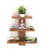 RF Emporium Tree Shaped Floating Wall Mount shef MDF (Medium Density Fiber) Wall Shelf (Number of Shelves - 3, Brown)