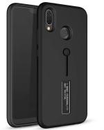 S-Hardline Samsung Galaxy A20 Black Polycarbonate Dual Layer Stand And Finger Holder Personality Case