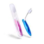 Dr. Flex Foldable Toothbrushes with Anti Bacterial Travel Kit Cap Containers (Pack of 2)