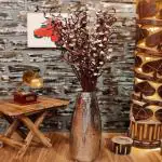 CRAFTWAFT Brown Spriny White Bloom Multicolor Forsythia Artificial Flower (33 inch, Pack of 15, Flower Bunch)