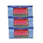 BB BACKBENCHERS Saree Cover/ Saree Bag/ Storage Bag/ Clothes Cover/ Saree Organizer With Transparent With Two Side Zipper, Blue
