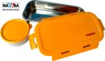 Flyfot Stainless Steel Slim Leak Proof Airtight Bpa Free Food Grade Tiffin/Lunch Box, 580 ml