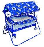 S. S Steelo Art Baby Jhula Swing for Sleeping / Baby Crib for ew Born Baby / Baby Crib and Cradle Two in One (Blue) (Blue)