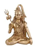 Arihant Craft God Shiva Idol Handcrafted Showpiece - 29.5 cm (Brass, Gold)